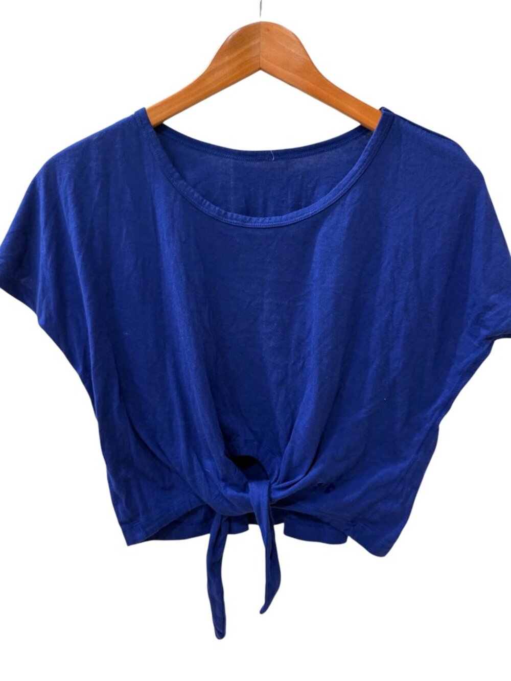 Under Armour Royal Blue Tie-Front Crop Top, Size Small/Medium (Approx.) - Picture 2 of 5